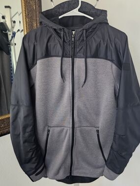 Mens Under Armour Grey And Black ColdGear Swacket Size Medium